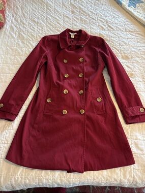 Banana Republic Factory Double-Breasted Burgundy Trench Coat